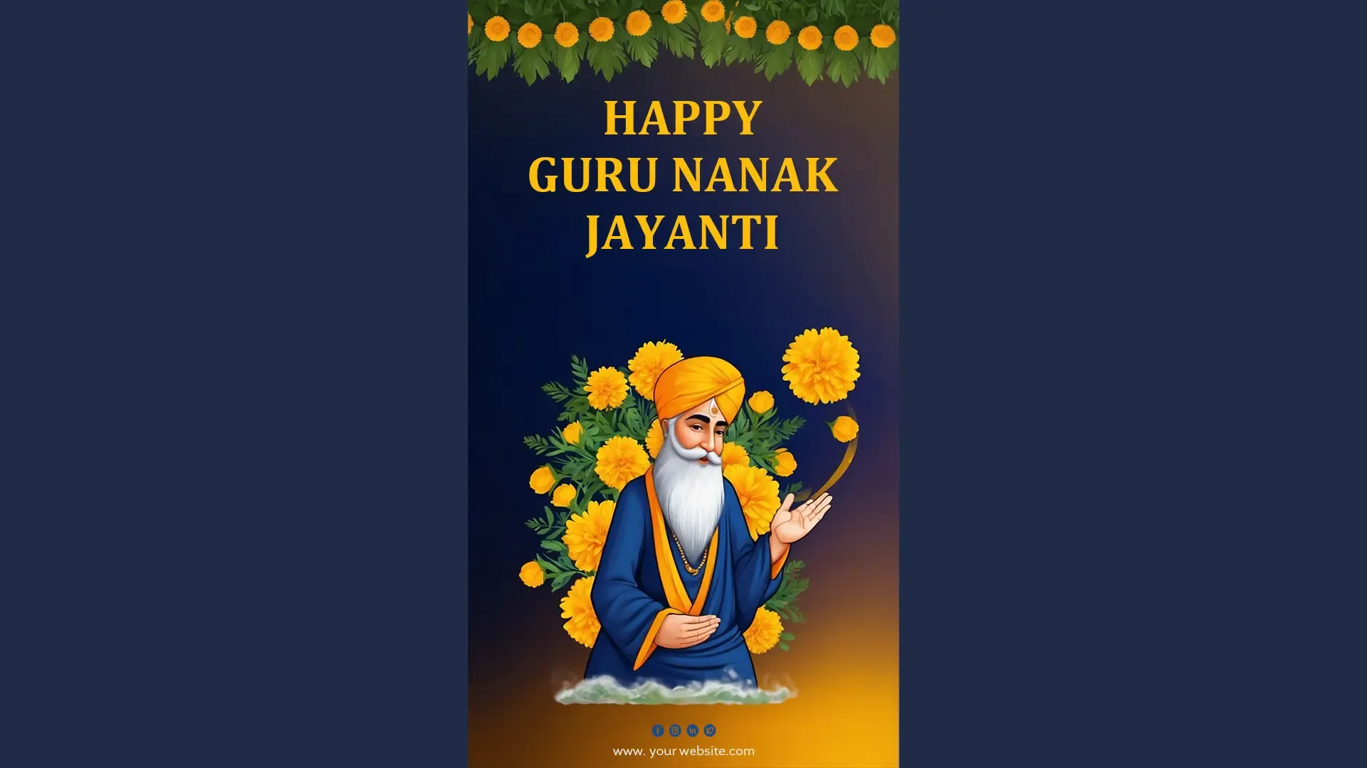 Happy Guru Nanak Jayanti Instagram Story Cardc image